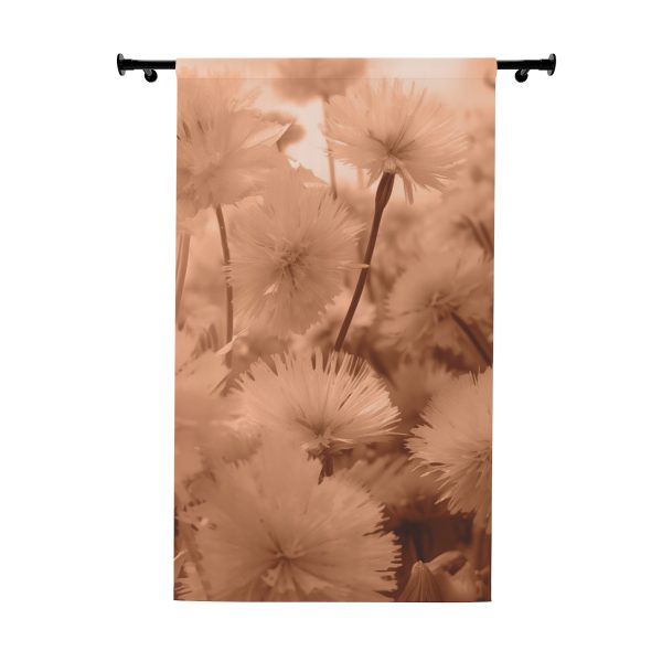 Fuzzy Dandelion Fantasy in Peach Fuzz Tone - Right Side Blackout Window Curtains (1 Piece)