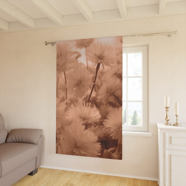 Fuzzy Dandelion Fantasy in Peach Fuzz Tone - Right Side Blackout Window Curtains (1 Piece) - Image 2