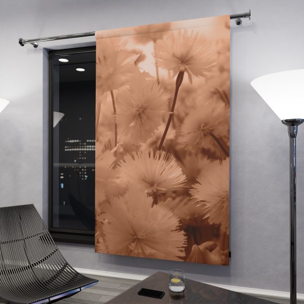 Fuzzy Dandelion Fantasy in Peach Fuzz Tone - Right Side Blackout Window Curtains (1 Piece) - Image 3