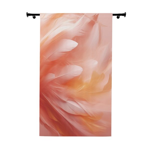 Lovely Fuzzy Feathers in Peach 02 - Single Panel Blackout Window Curtains (1 Piece)