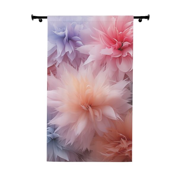 Pastel Palette Fantasy Feather Puffs - Single Panel Blackout Window Curtains (1 Piece)