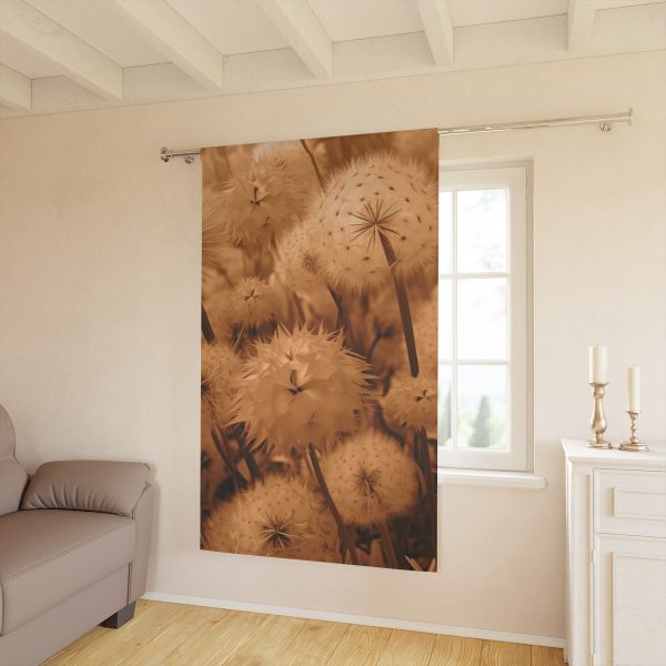 Dandelion Dream in Sunkissed Peach - Single Panel Blackout Window Curtains (1 Piece) - Image 2