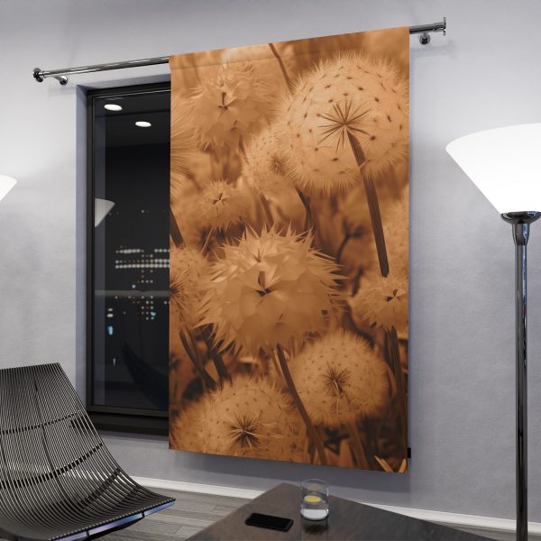 Dandelion Dream in Sunkissed Peach - Single Panel Blackout Window Curtains (1 Piece) - Image 3