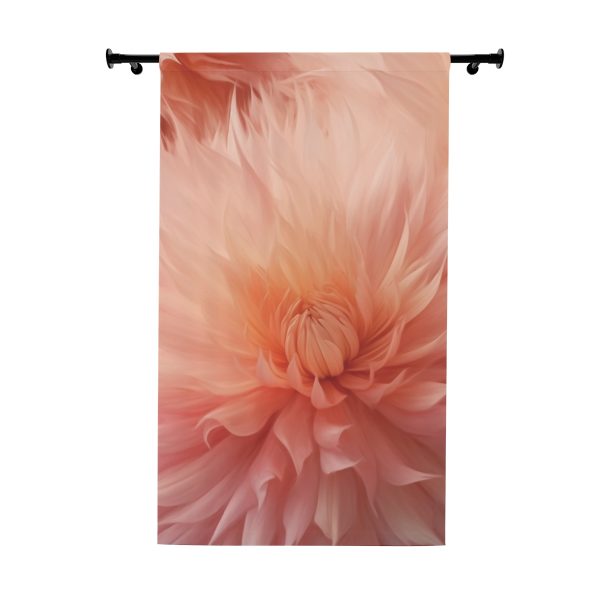 Lovely Fuzzy Buds in Peach 01 - Left Side Blackout Window Curtains (1 Piece)