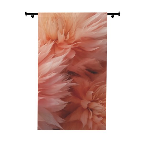 Lovely Fuzzy Buds in Peach 01 - Right Side Blackout Window Curtains (1 Piece)