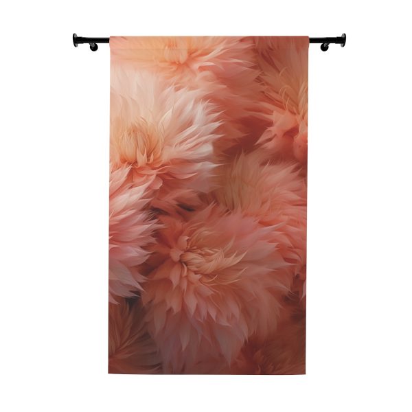 Lovely Fuzzy Buds in Peach 02 - Right Side Blackout Window Curtains (1 Piece)