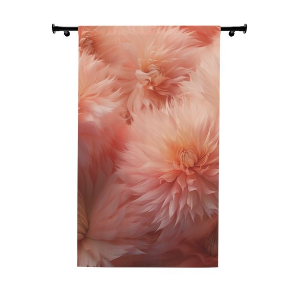 Lovely Fuzzy Buds in Peach 02 - Left Side Blackout Window Curtains (1 Piece)