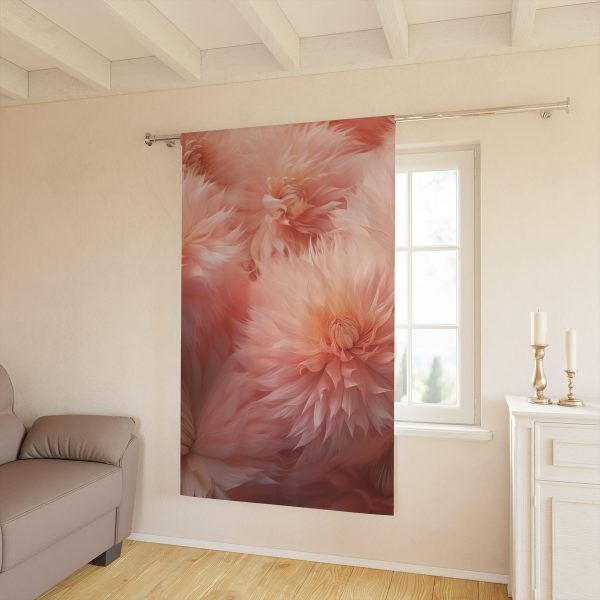 Lovely Fuzzy Buds in Peach 02 - Left Side Blackout Window Curtains (1 Piece) - Image 2