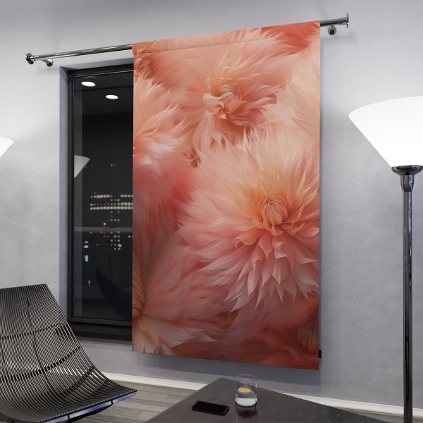 Lovely Fuzzy Buds in Peach 02 - Left Side Blackout Window Curtains (1 Piece) - Image 3