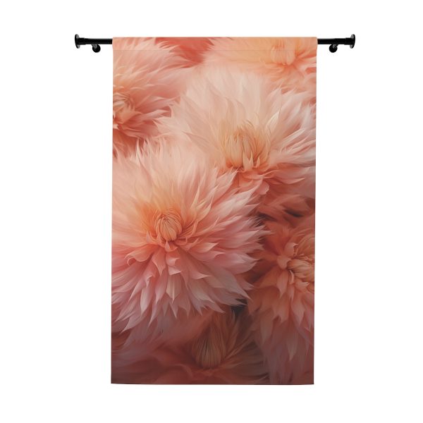 Lovely Fuzzy Buds in Peach 02 - Single Panel Blackout Window Curtains (1 Piece)