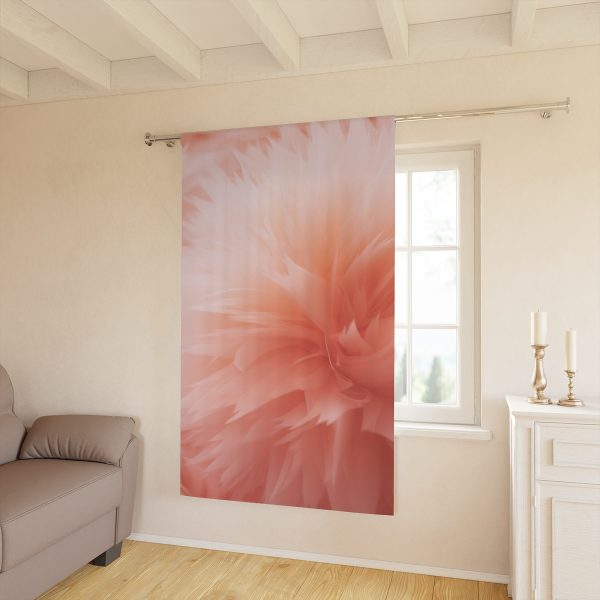 Lovely Fuzzy Buds in Peach 03 - Single Panel Blackout Window Curtains (1 Piece) - Image 2