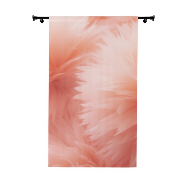 Lovely Fuzzy Buds in Peach 03 - Left Side Blackout Window Curtains (1 Piece)