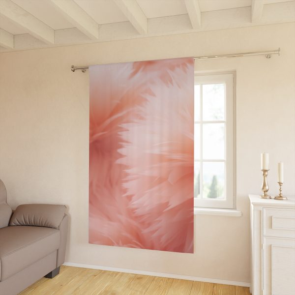 Lovely Fuzzy Buds in Peach 03 - Left Side Blackout Window Curtains (1 Piece) - Image 2