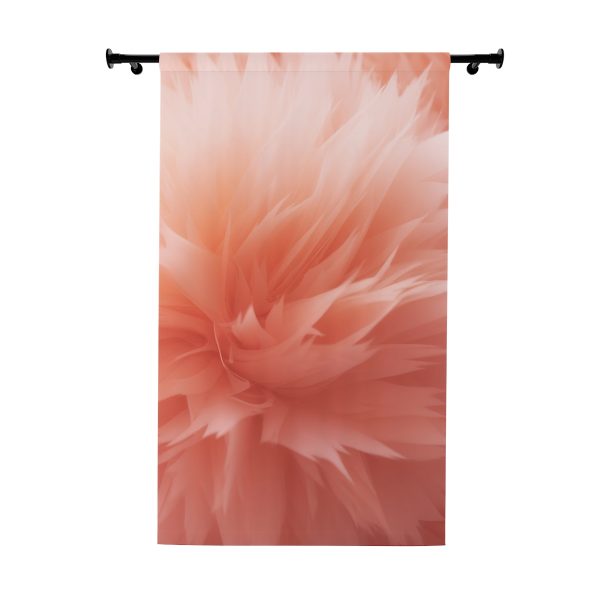 Lovely Fuzzy Buds in Peach 03 - Right Side Blackout Window Curtains (1 Piece)