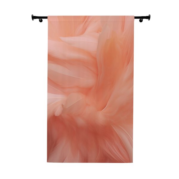 Lovely Fuzzy Feathers in Peach 01 - Single Panel Blackout Window Curtains (1 Piece)