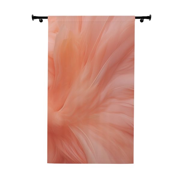 Lovely Fuzzy Feathers in Peach 01 - Right Side Blackout Window Curtains (1 Piece)