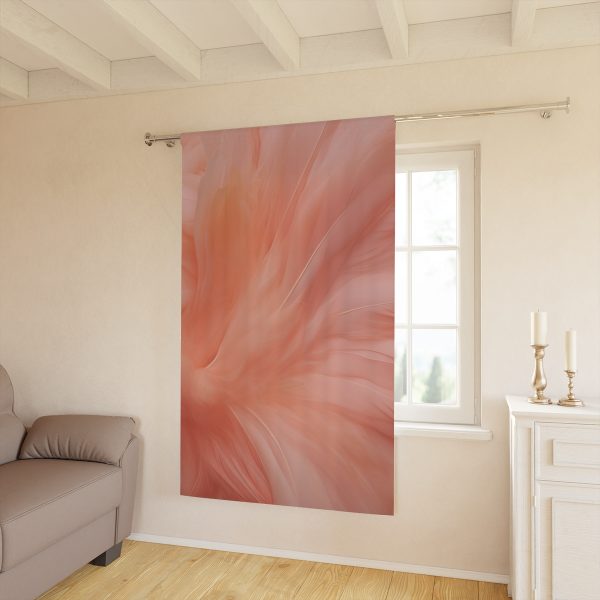 Lovely Fuzzy Feathers in Peach 01 - Right Side Blackout Window Curtains (1 Piece) - Image 2