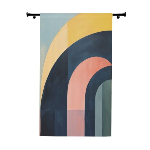 Soft Geometric Archways - Left Side Blackout Window Curtains (1 Piece)