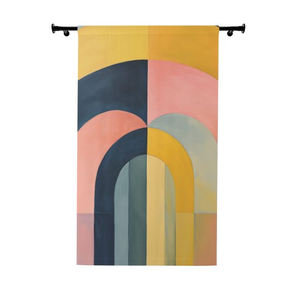 Soft Geometric Archways - Single Panel Blackout Window Curtains (1 Piece)