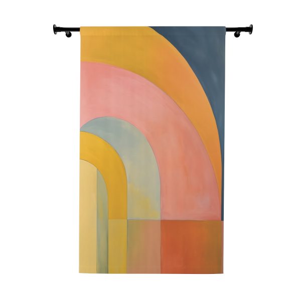 Soft Geometric Archways - Right Side Blackout Window Curtains (1 Piece)