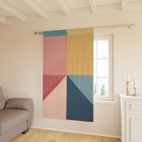 Soft Geometric Pyramid 01 - Single Panel Blackout Window Curtains (1 Piece) - Image 2