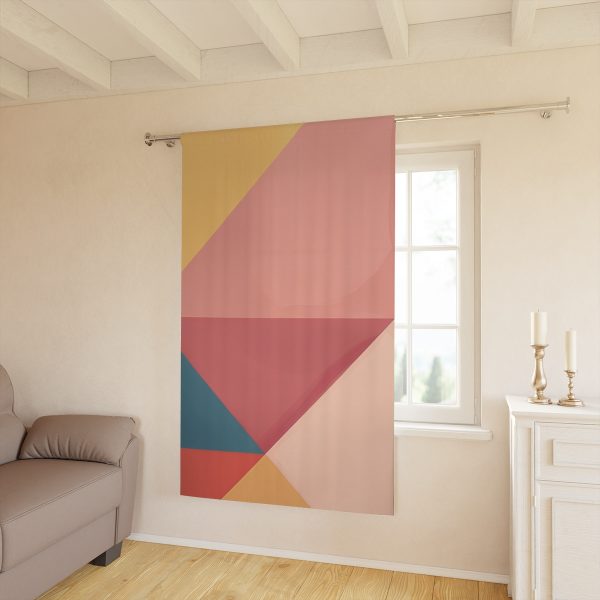 Soft Geometric Pyramid 03 - Left Side Blackout Window Curtains (1 Piece) - Image 2