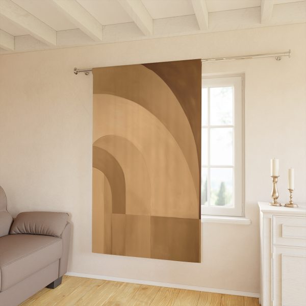 Soft Geometric Archways in Honey Yellow Tone - Right Side Blackout Window Curtains (1 Piece) - Image 2