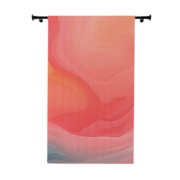 Aqueous Expression in Navy and Peachy Pastels 02 - Right Side Blackout Window Curtains (1 Piece)