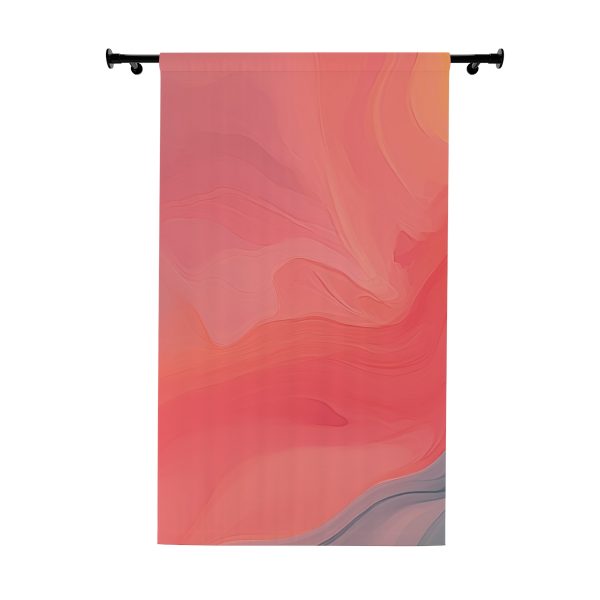 Aqueous Expression in Navy and Peachy Pastels 04 - Left Side Blackout Window Curtains (1 Piece)