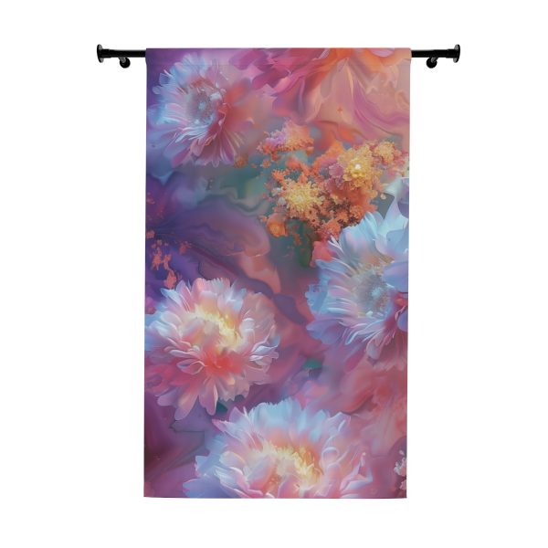 Floral Nebula 04 - Left Side Blackout Window Curtains (1 Piece)