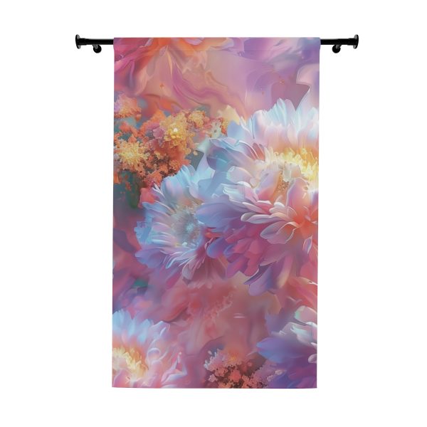 Floral Nebula 04 - Single Panel Blackout Window Curtains (1 Piece)