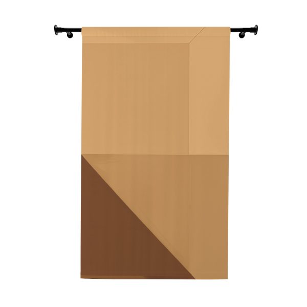 Soft Geometric Pyramid 01 in Honey Yellow Tone - Right Side Blackout Window Curtains (1 Piece)