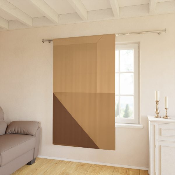 Soft Geometric Pyramid 01 in Honey Yellow Tone - Right Side Blackout Window Curtains (1 Piece) - Image 2