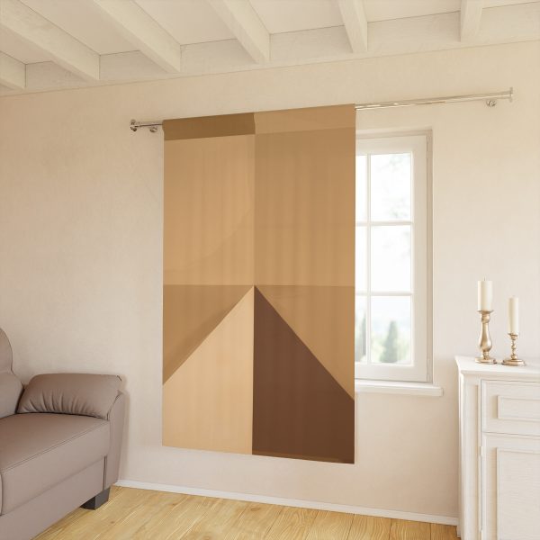 Soft Geometric Pyramid 01 in Honey Yellow Tone - Single Panel Blackout Window Curtains (1 Piece) - Image 2