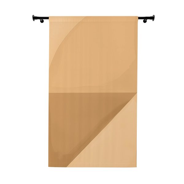 Soft Geometric Pyramid 02 in Honey Yellow Tone - Left Side Blackout Window Curtains (1 Piece)