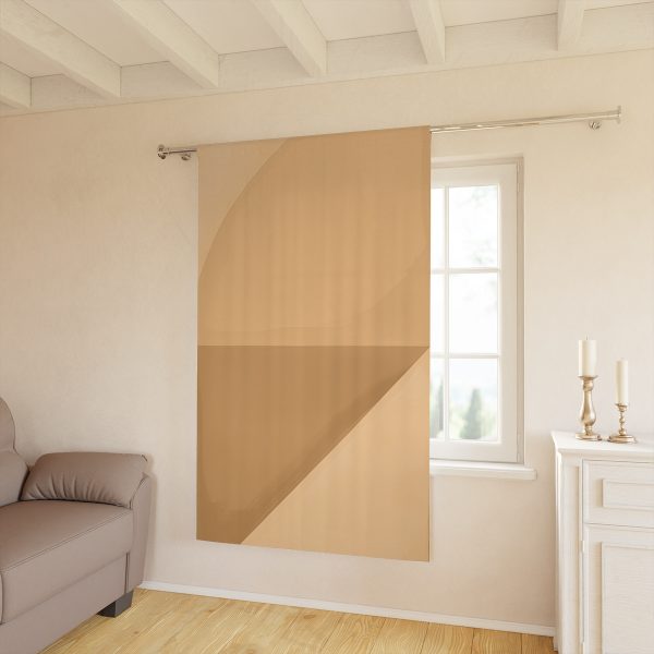 Soft Geometric Pyramid 02 in Honey Yellow Tone - Left Side Blackout Window Curtains (1 Piece) - Image 2