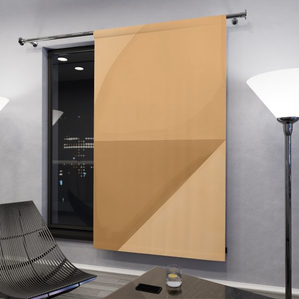 Soft Geometric Pyramid 02 in Honey Yellow Tone - Left Side Blackout Window Curtains (1 Piece) - Image 3