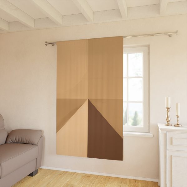 Soft Geometric Pyramid 02 in Honey Yellow Tone - Single Panel Blackout Window Curtains (1 Piece) - Image 2