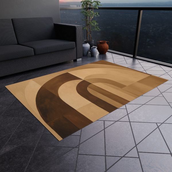 Soft Geometric Archways in Honey Yellow Tone - Outdoor Rug - Image 20