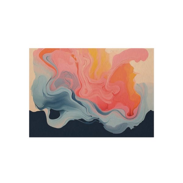 Aqueous Expression in Navy and Peachy Pastels 01 - Outdoor Rug - Image 17