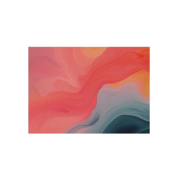 Aqueous Expression in Navy and Peachy Pastels 04 - Outdoor Rug - Image 17