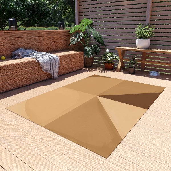 Soft Geometric Pyramid 02 in Honey Yellow Tone - Outdoor Rug - Image 19