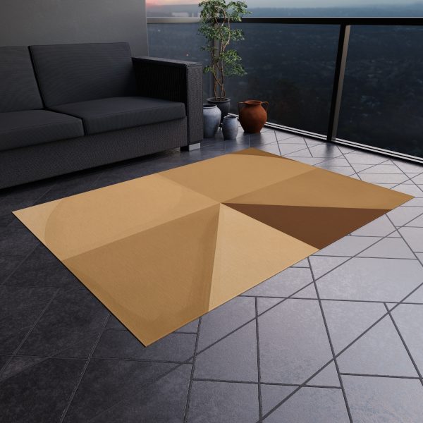 Soft Geometric Pyramid 02 in Honey Yellow Tone - Outdoor Rug - Image 20