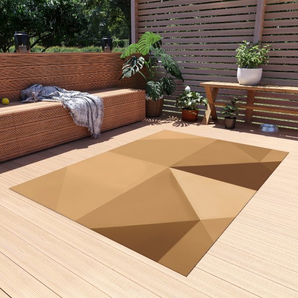 Soft Geometric Pyramid 03 in Honey Yellow Tone - Outdoor Rug - Image 19