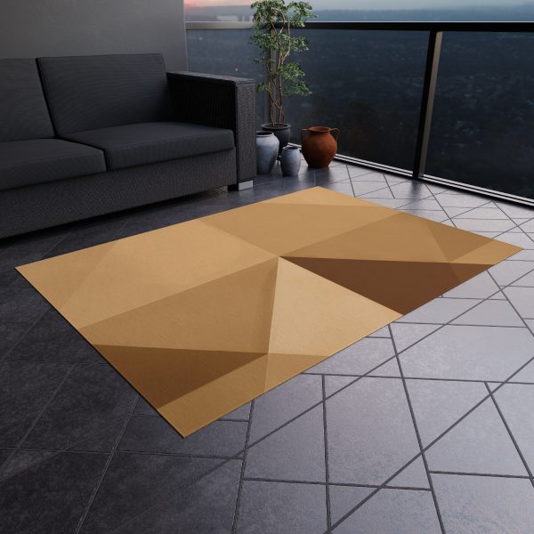 Soft Geometric Pyramid 03 in Honey Yellow Tone - Outdoor Rug - Image 20