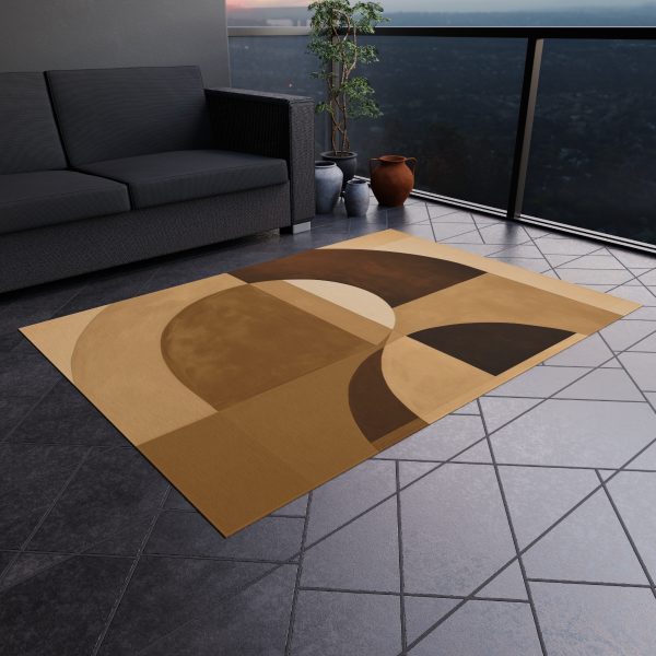 Soft Geometric Windows in Honey Yellow Tone - Outdoor Rug - Image 20