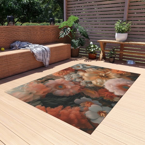 Lustrous Peach Baroque Floral 02 - Outdoor Rug - Image 19