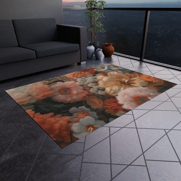 Lustrous Peach Baroque Floral 02 - Outdoor Rug - Image 20