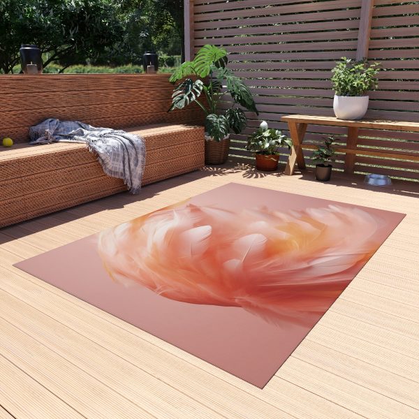 Lovely Fuzzy Feathers in Peach 02 - Outdoor Rug - Image 19