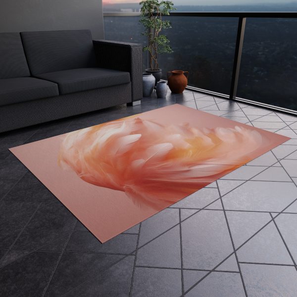 Lovely Fuzzy Feathers in Peach 02 - Outdoor Rug - Image 20